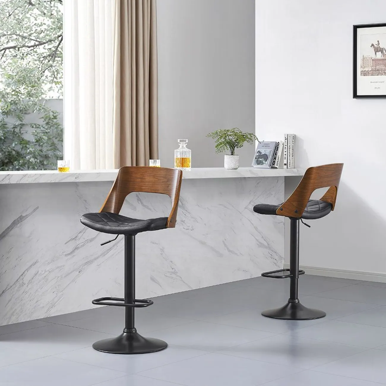 Стул барный JY1932 черный/черный ESF