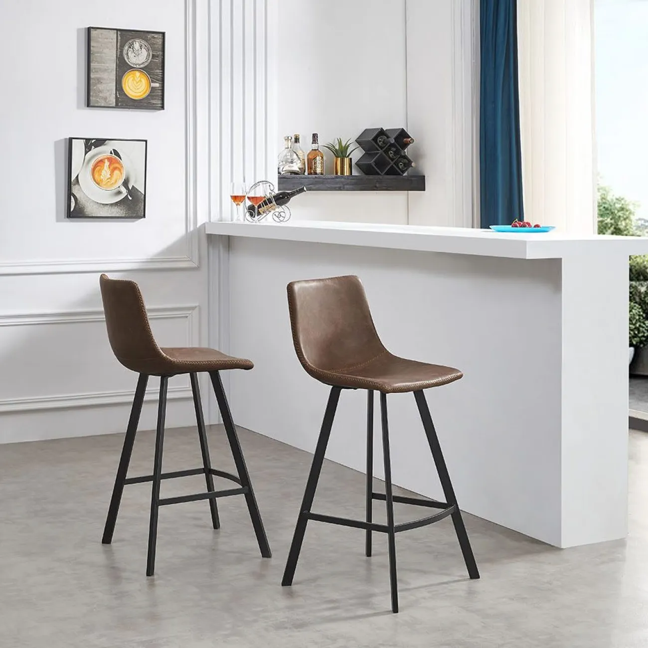 Стул полубарный CQ-8307A-6 коричневый 2075 ESF Стул полубарный CQ-8307A-6 коричневый 2075 ESF