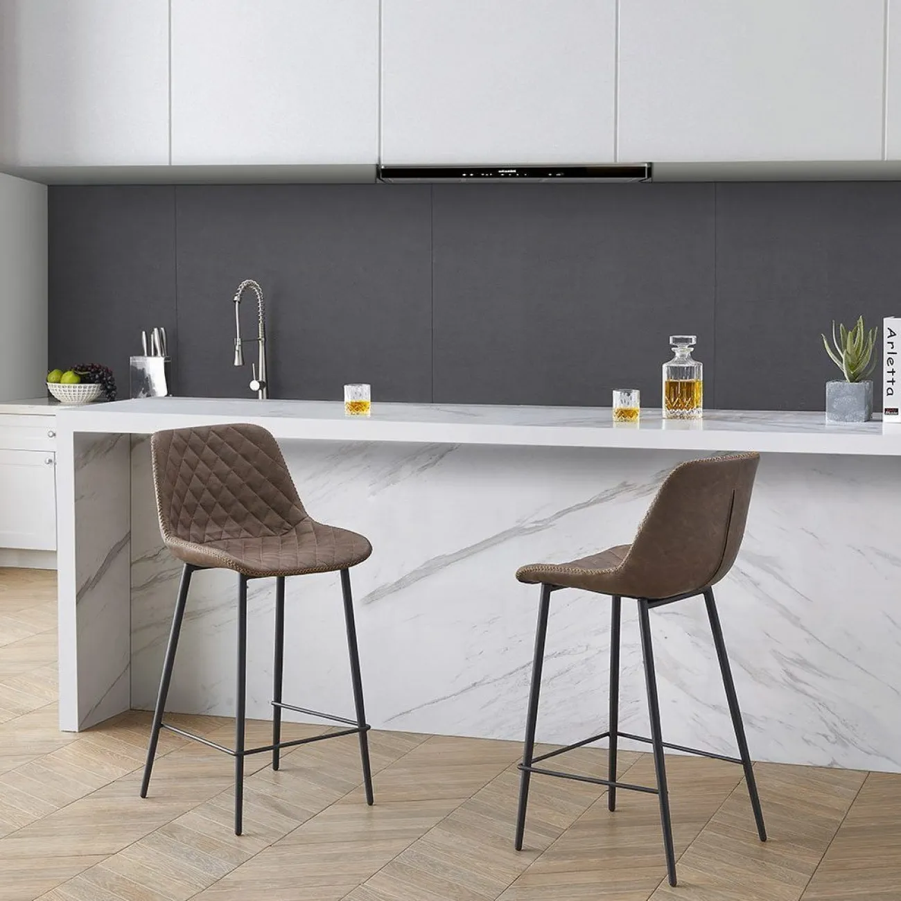 Стул полубарный CQ-8397A коричневый 2075 ESF