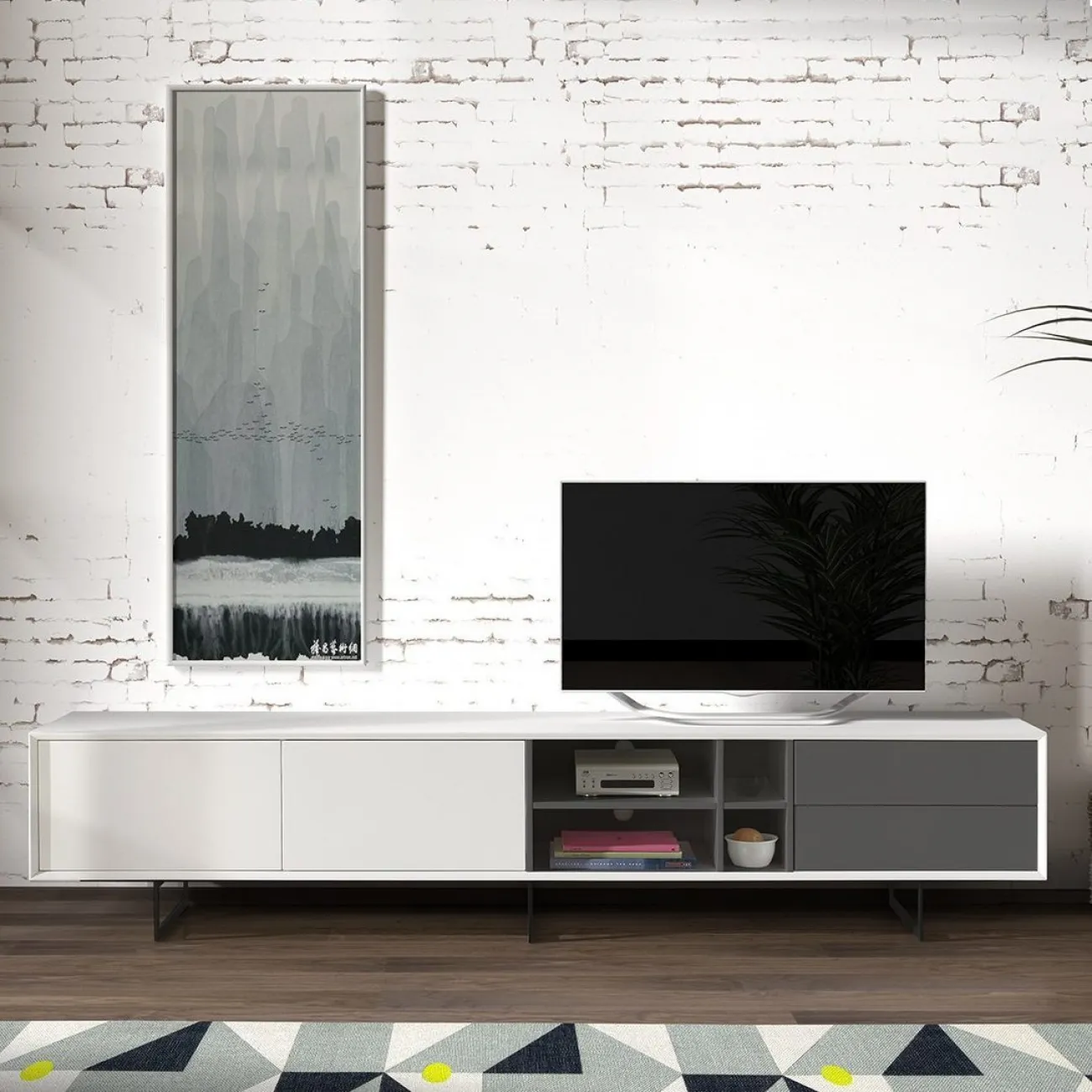 Тумба TV 130 белый ESF