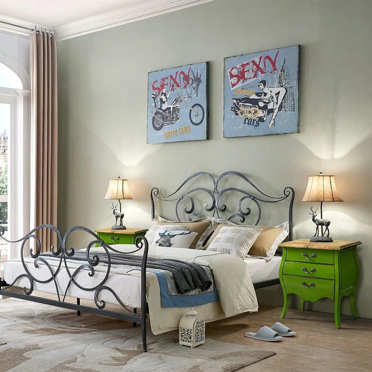 Тумба прикроватная FL-4015 зеленый F2 ESF