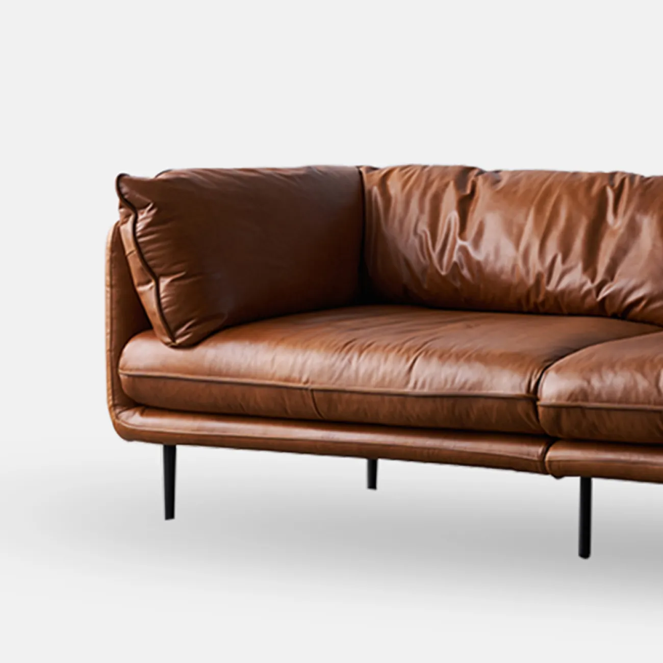 Роскошный кожаный диван в стиле ретро FINNNAVIAN Carlo 35597-29