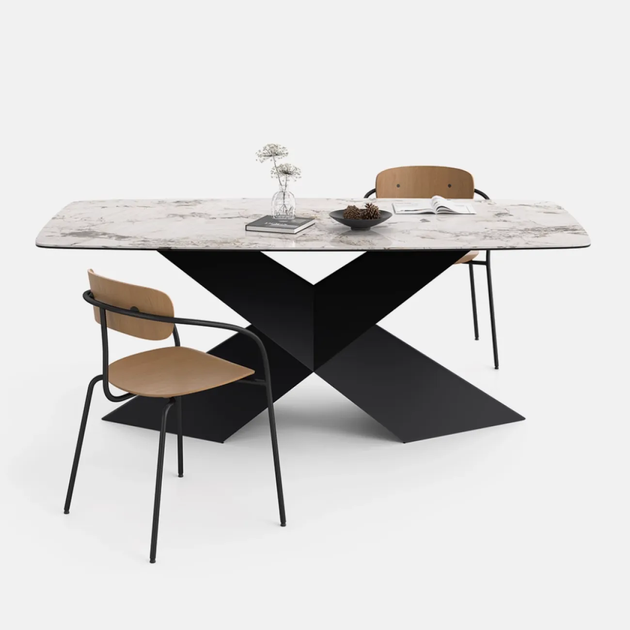 Дизайнерский модный обеденный стол из каменной плиты FINNNAVIAN Track 35602-29