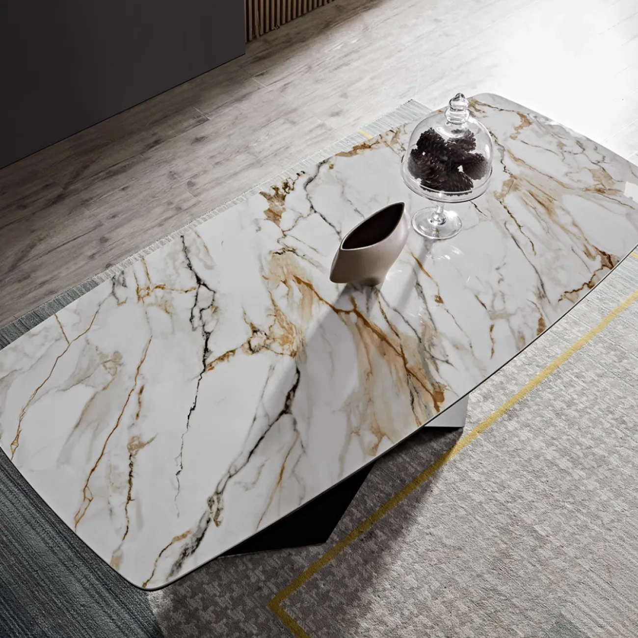 Дизайнерский модный обеденный стол из каменной плиты FINNNAVIAN Track 35602-29