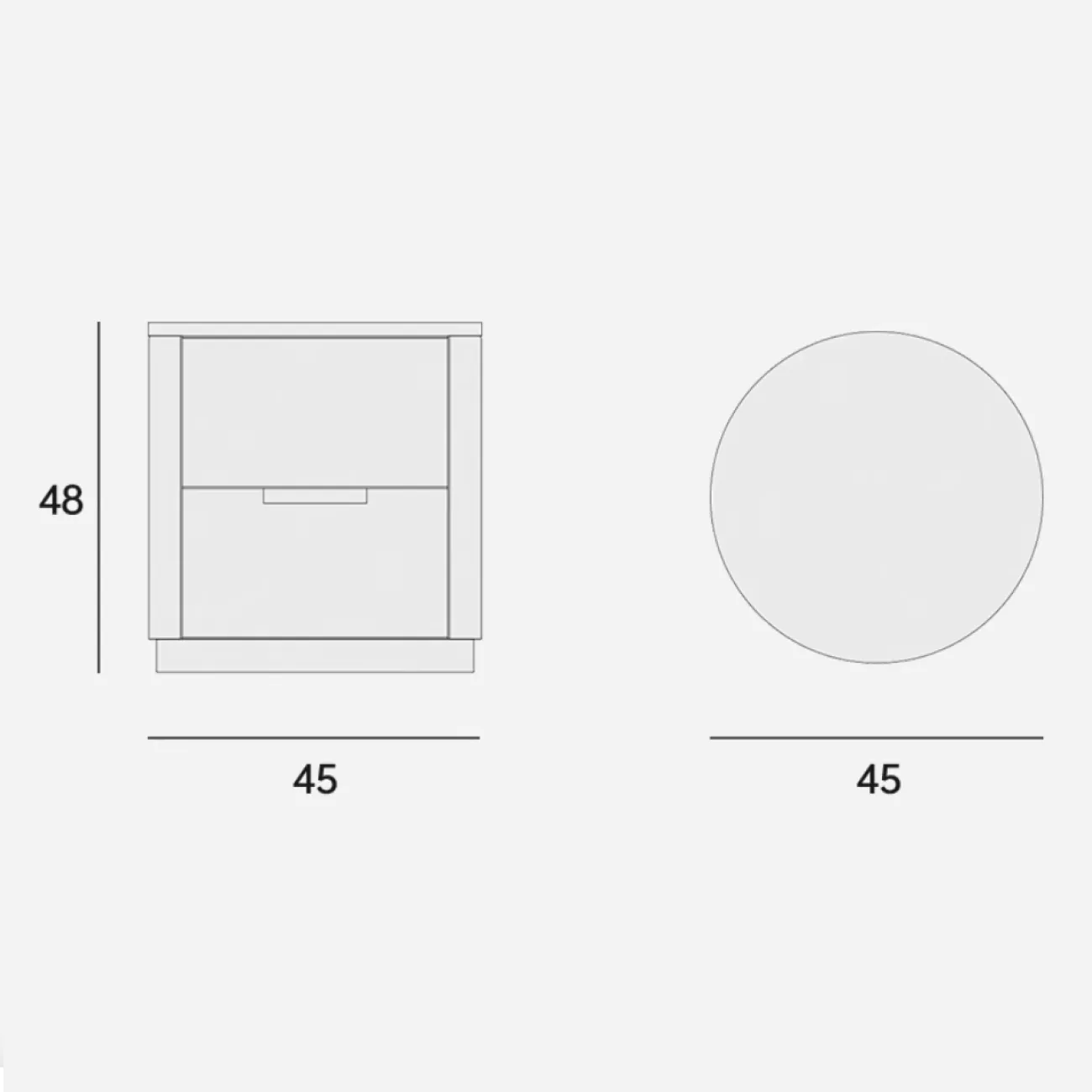 Простая и стильная прикроватная тумба с двумя выдвижными ящиками FINNNAVIAN Rhea 35603-29