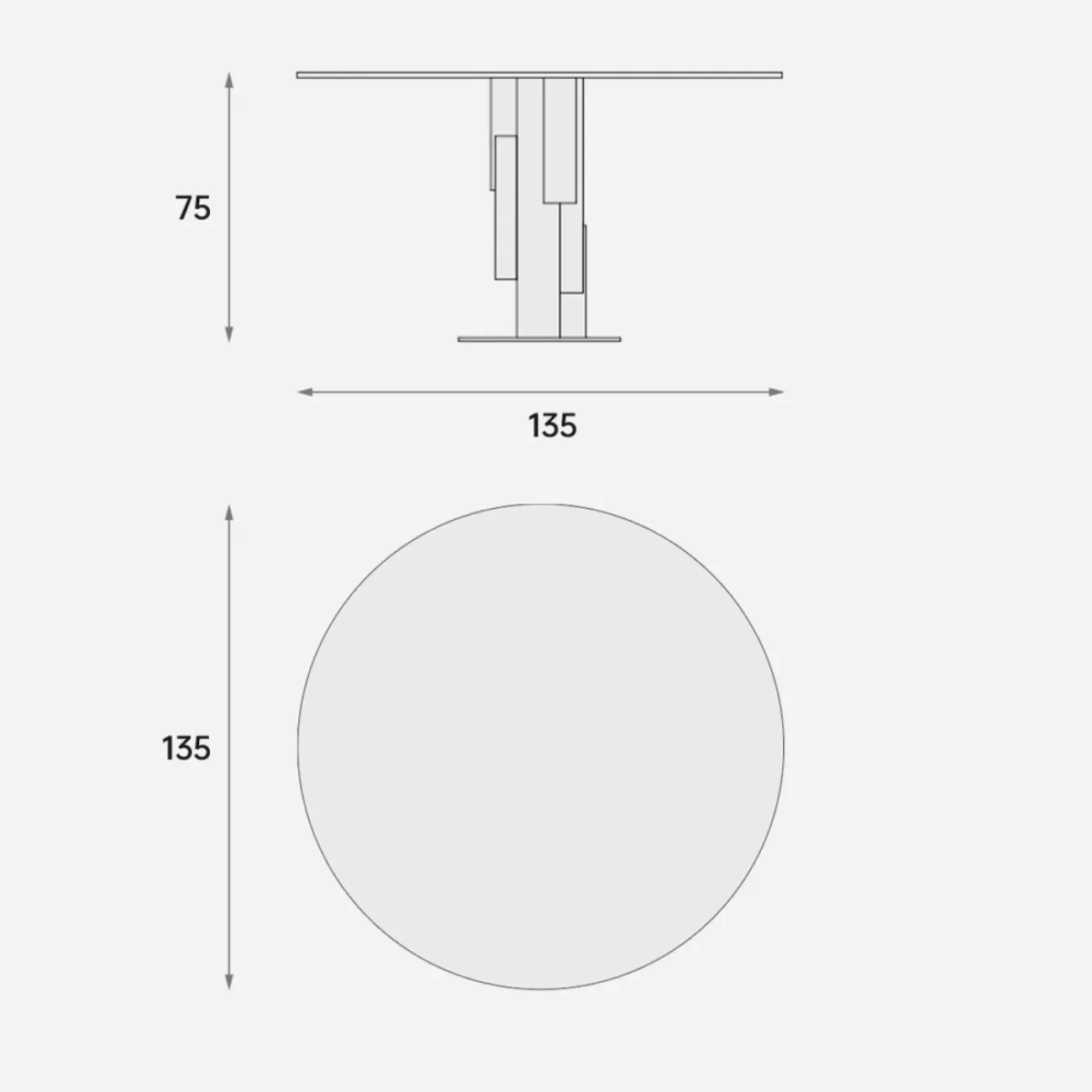 Дизайнерский круглый обеденный стол FINNNAVIAN Claire 35608-29