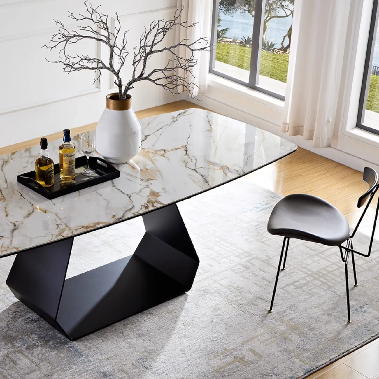 Итальянский прямоугольный обеденный стол из сланца FINNNAVIAN Lippa 35609-29