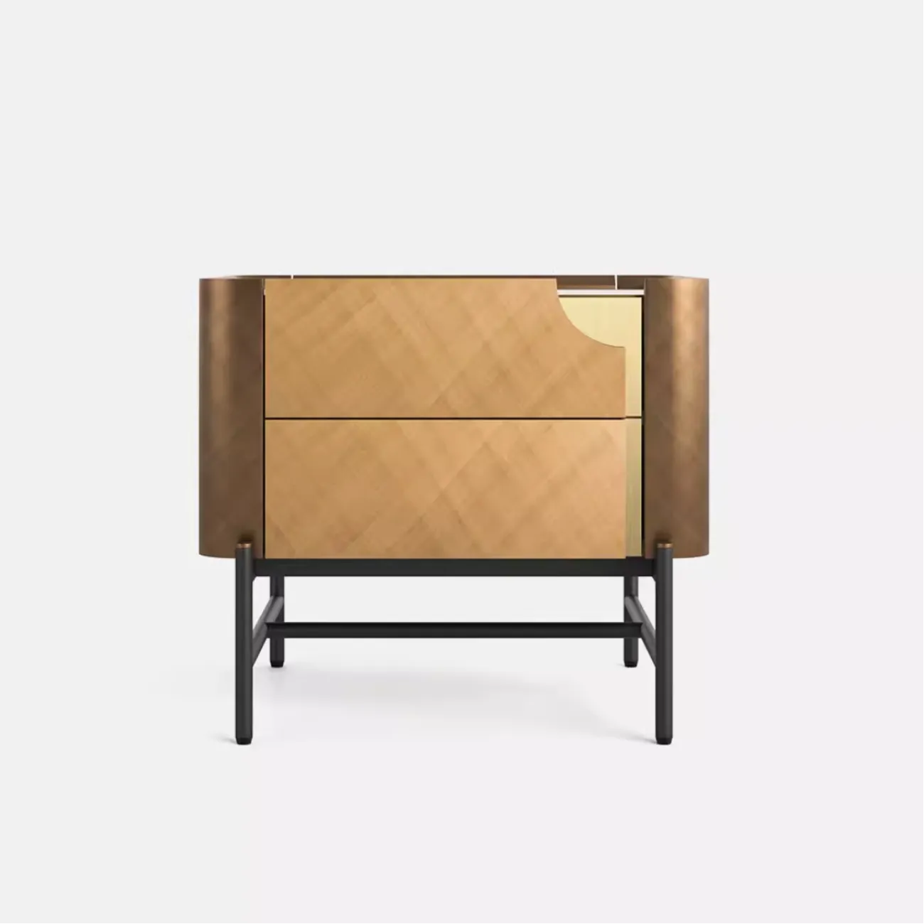 Cовременная тумбочка с двумя ящиками на металлических ножках FINNNAVIAN Nirvana 35614-29