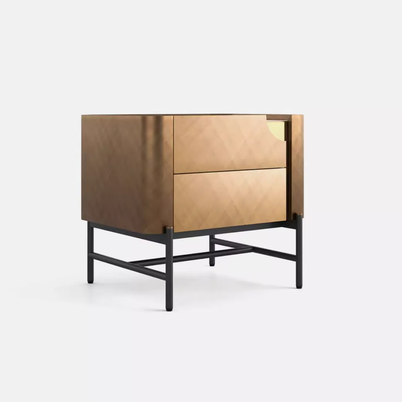 Cовременная тумбочка с двумя ящиками на металлических ножках FINNNAVIAN Nirvana 35614-29