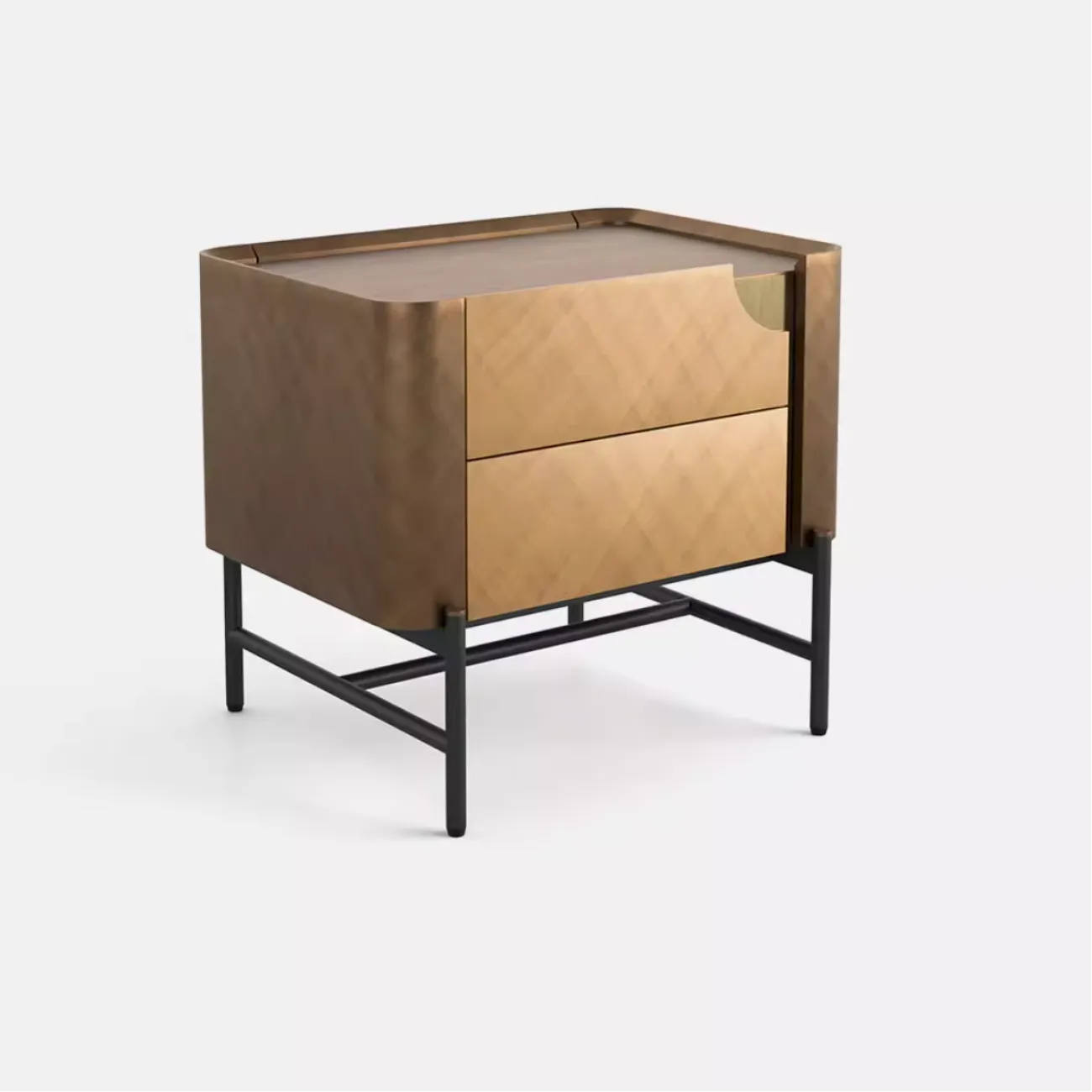 Cовременная тумбочка с двумя ящиками на металлических ножках FINNNAVIAN Nirvana 35614-29