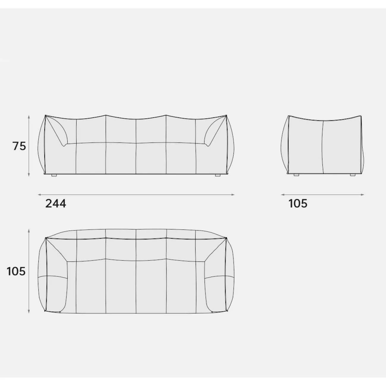 Дизайнерский диван в стиле ваби-саби FINNNAVIAN  Paidge 35618-29