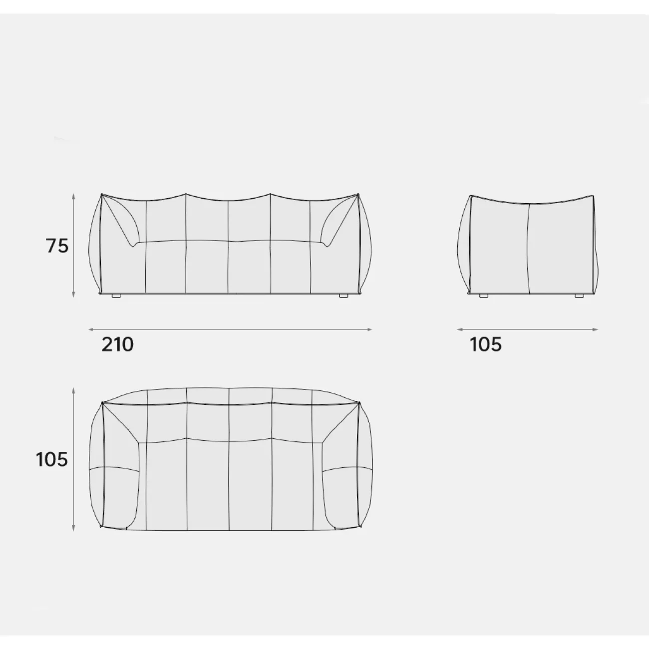 Дизайнерский диван в стиле ваби-саби FINNNAVIAN  Paidge 35618-29