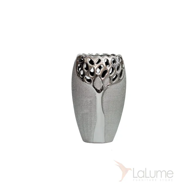Ваза керамическая серебряная 18H2373M-9 от LaLume
