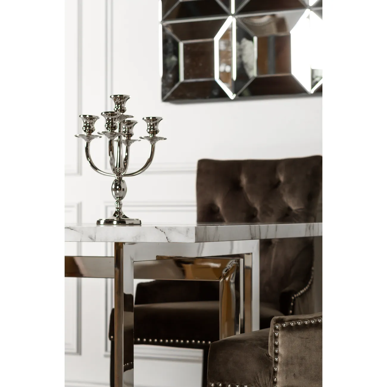 Канделябр серебристый пятирожковый 2K3115033 от LaLume