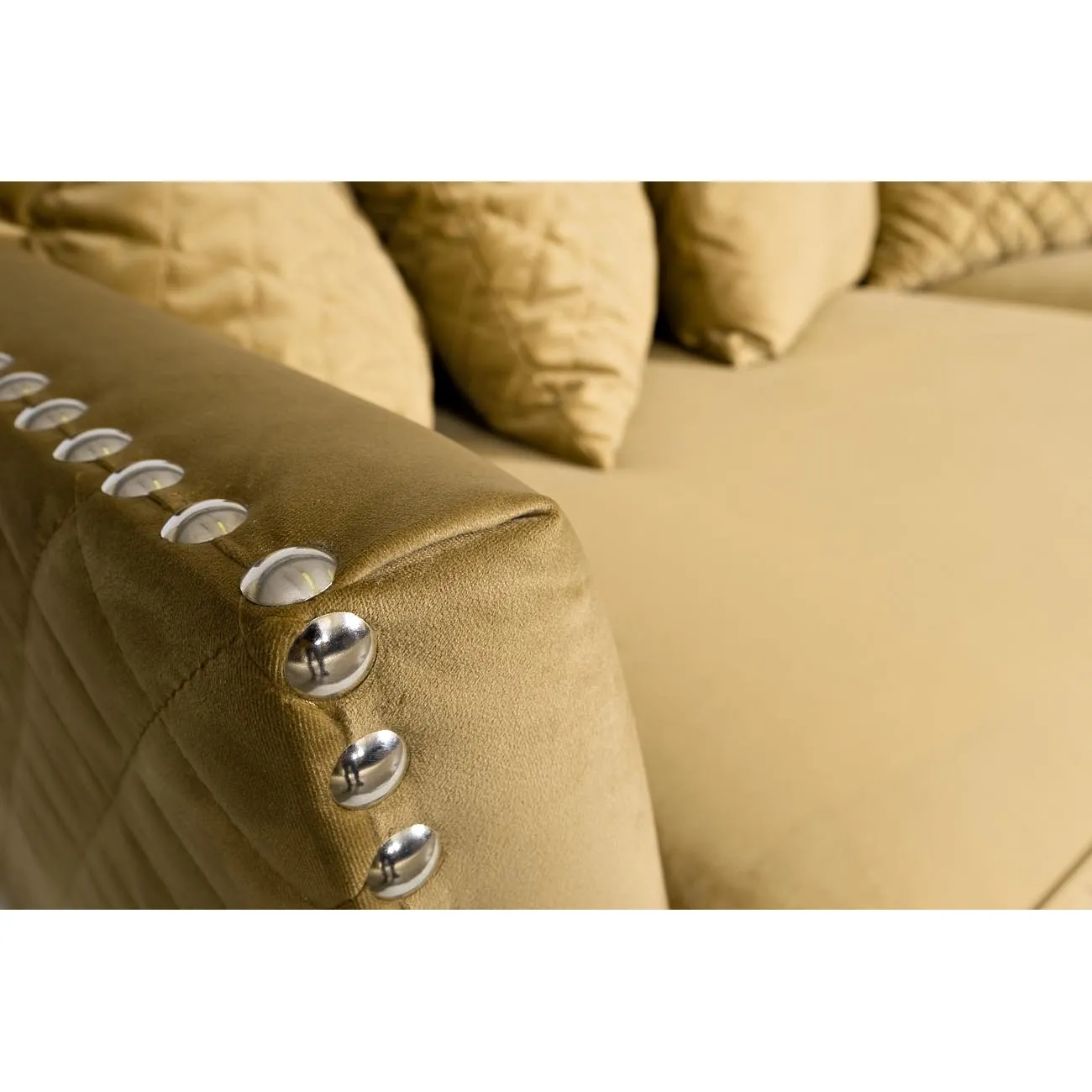 Диван Sorrento трехместный велюровый оливково-бежевый SORRENTO2K-ОЛИВ/БЕЖ-Ром27 от LaLume