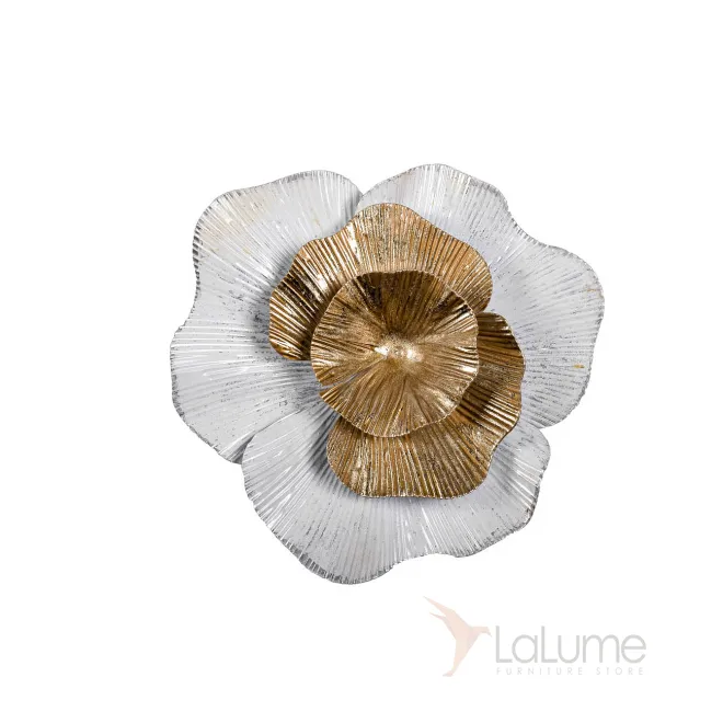Декор настенный  Цветок  бело-золотой 37SM-0661
