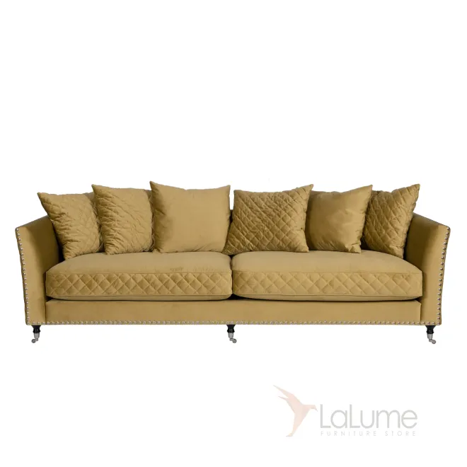 Диван Sorrento трехместный велюровый оливково-бежевый SORRENTO2K-ОЛИВ/БЕЖ-Ром27 от LaLume