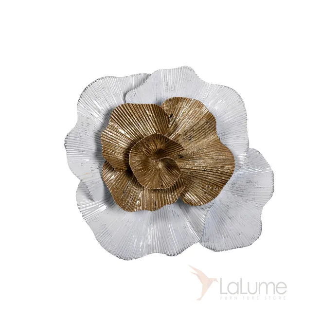 Декор настенный Цветок бело-золотой 37SM-0662 от LaLume Декор настенный Цветок бело-золотой 37SM-0662 от LaLume