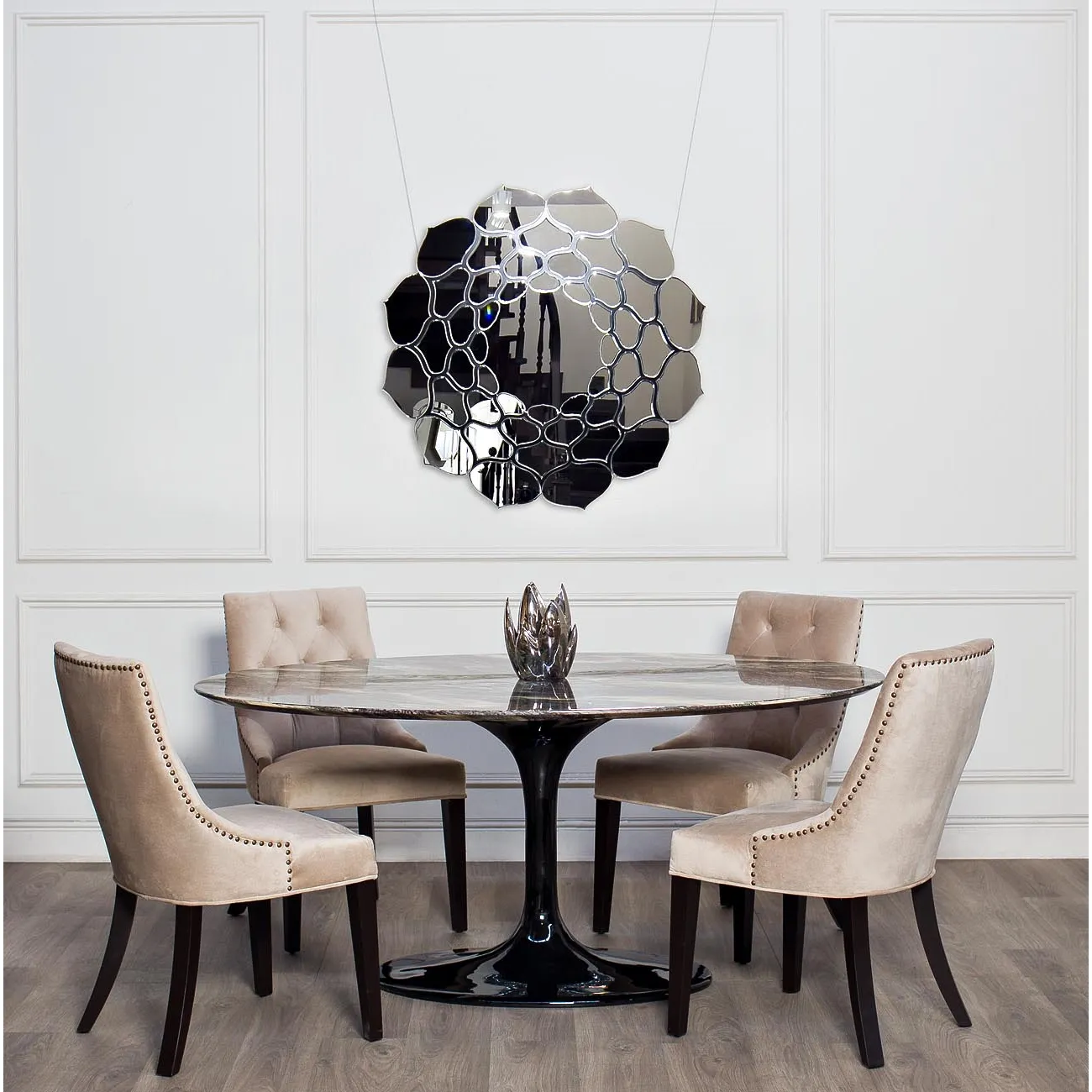 Стол обеденный овальный черный 33FS-DT3056-BL от LaLume