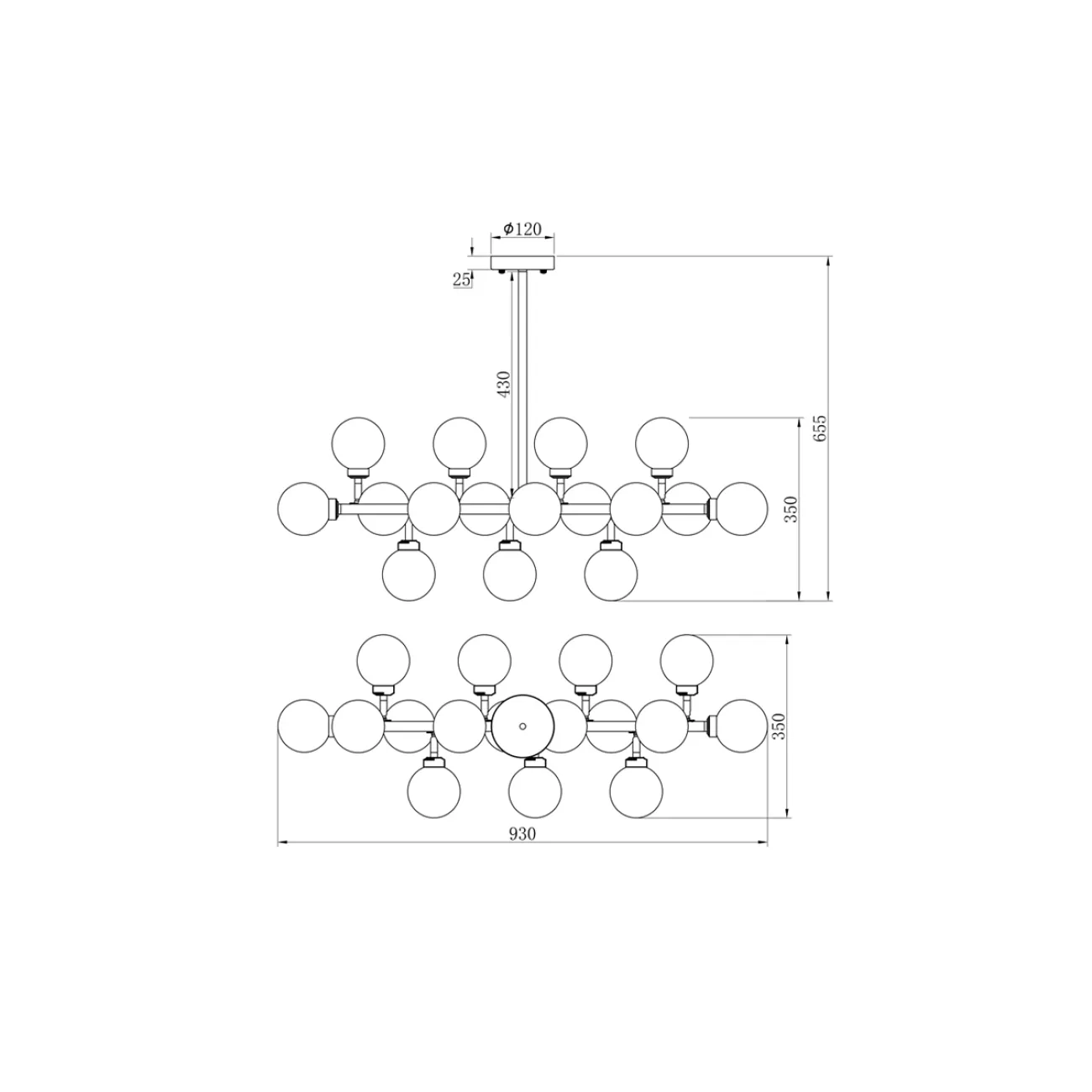 Светильник потолочный  Шары  K2KG872-16 от LaLume