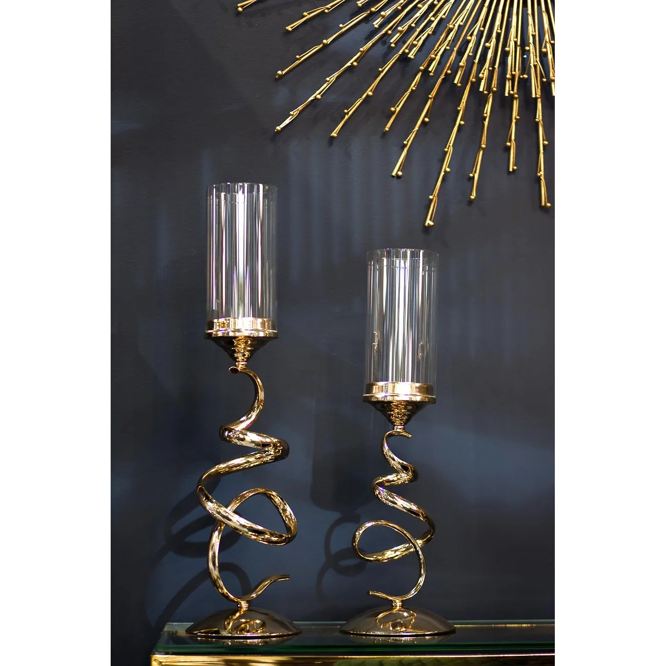 Подсвечник на металлической ножке (золотой) 2K166208G от LaLume