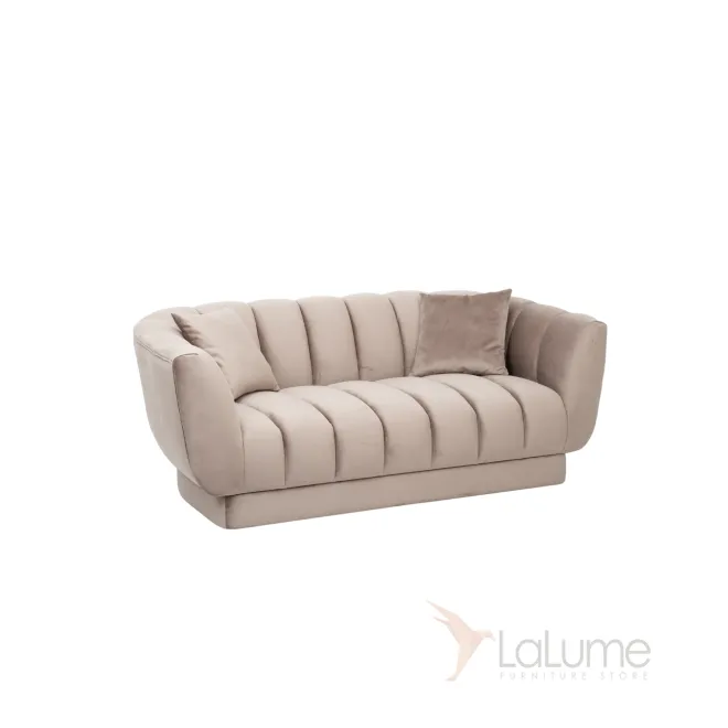 Диван Fabio двухместный велюровый бежево-серый FABIO-2-2K-БЕЖ/СЕР-Bel03 от LaLume