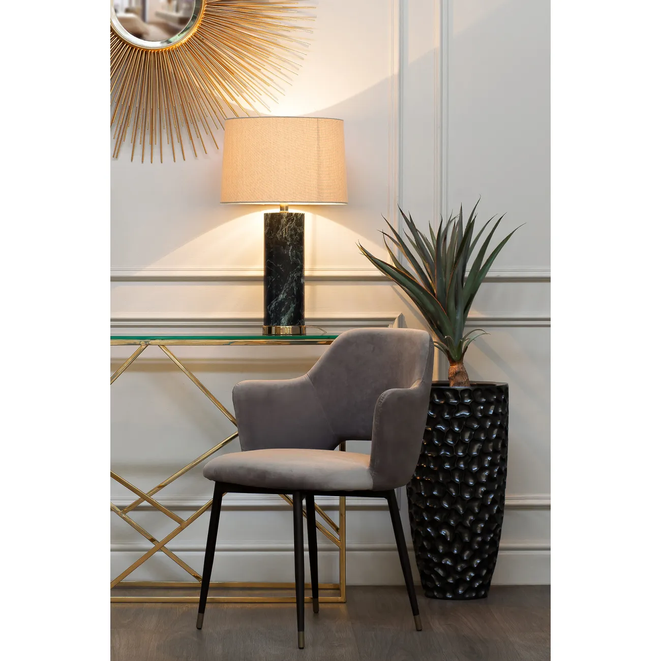 Кашпо жемчужно-черное ZS-C785BL-34 от LaLume