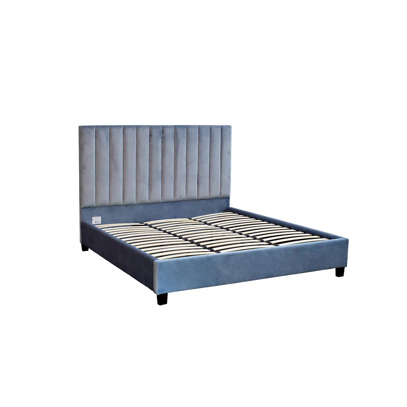 Кровать двуспальная велюровая серая N-B1743GR от LaLume