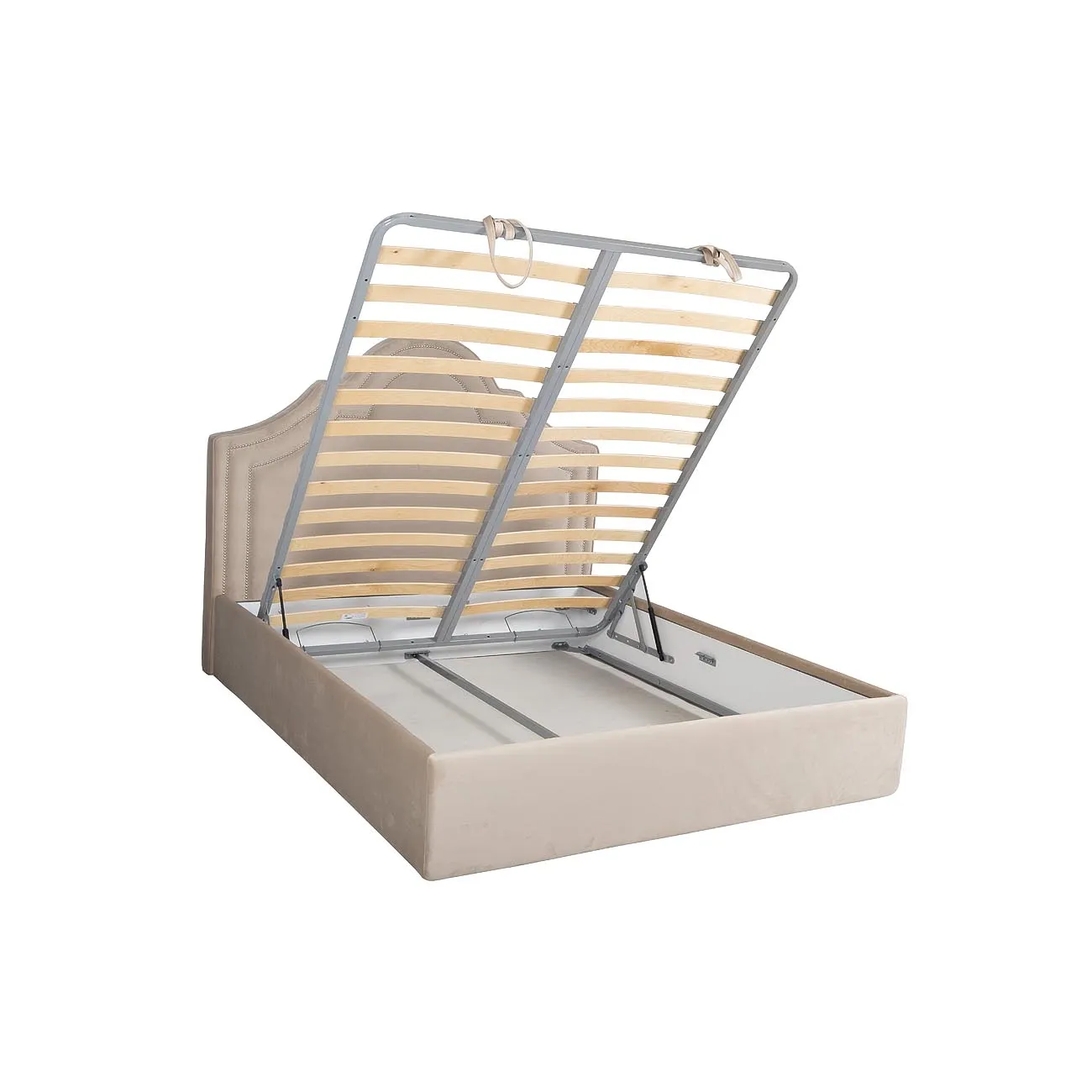 Кровать Charlotte с подъемным механизмом и бельевым ящиком бежевая CHARLOTTE2К-160M-Bel01 от LaLume