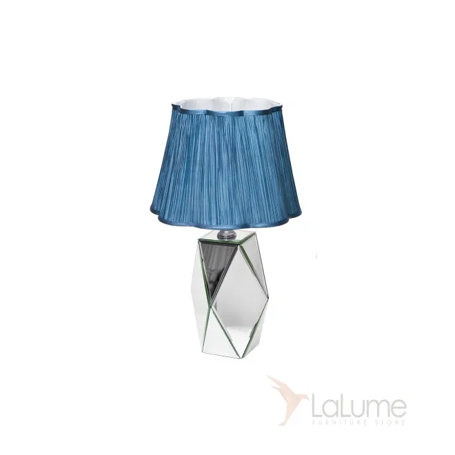 Лампа настольная с зеркальными вставками (синий плафон) KFE001