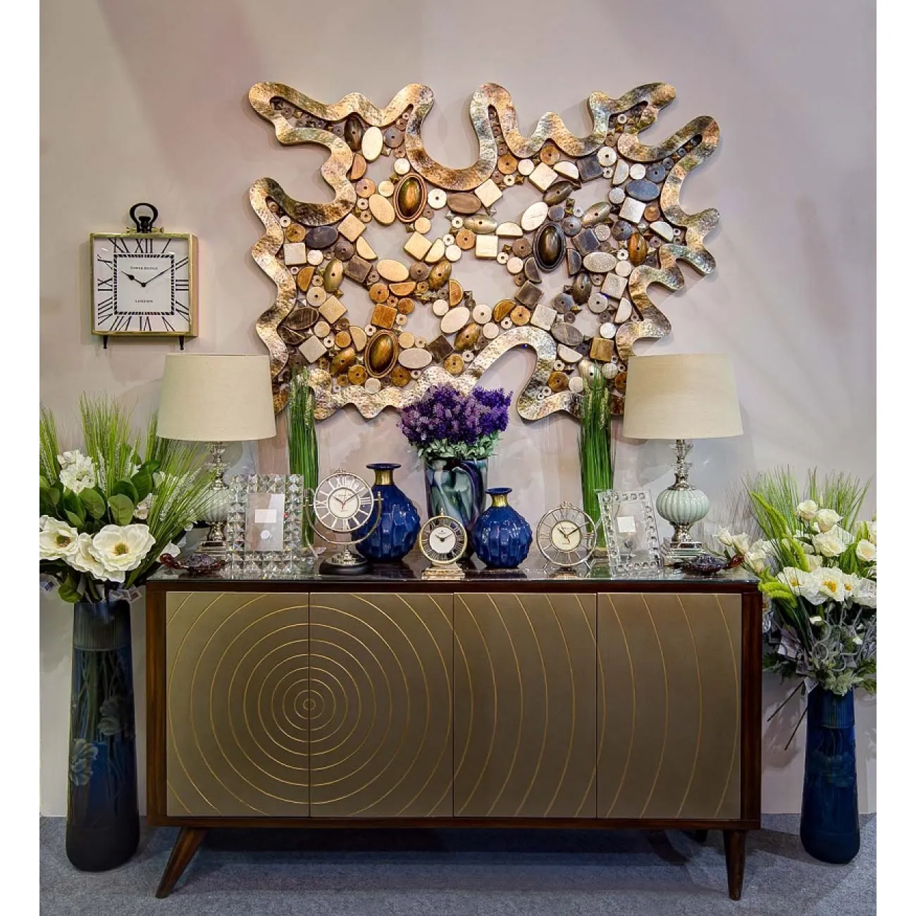 Ваза стеклянная синяя HJ1559-75-M67 от LaLume