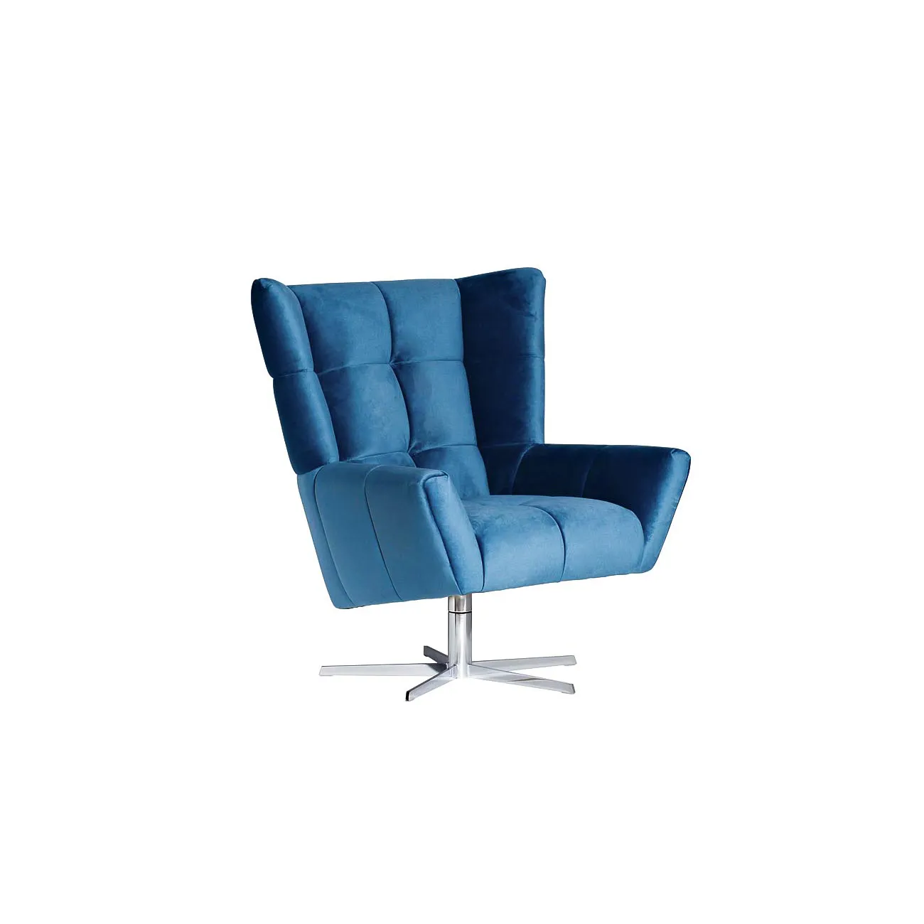 Кресло вращающееся синее велюровое ZW-868 BLU SS от LaLume