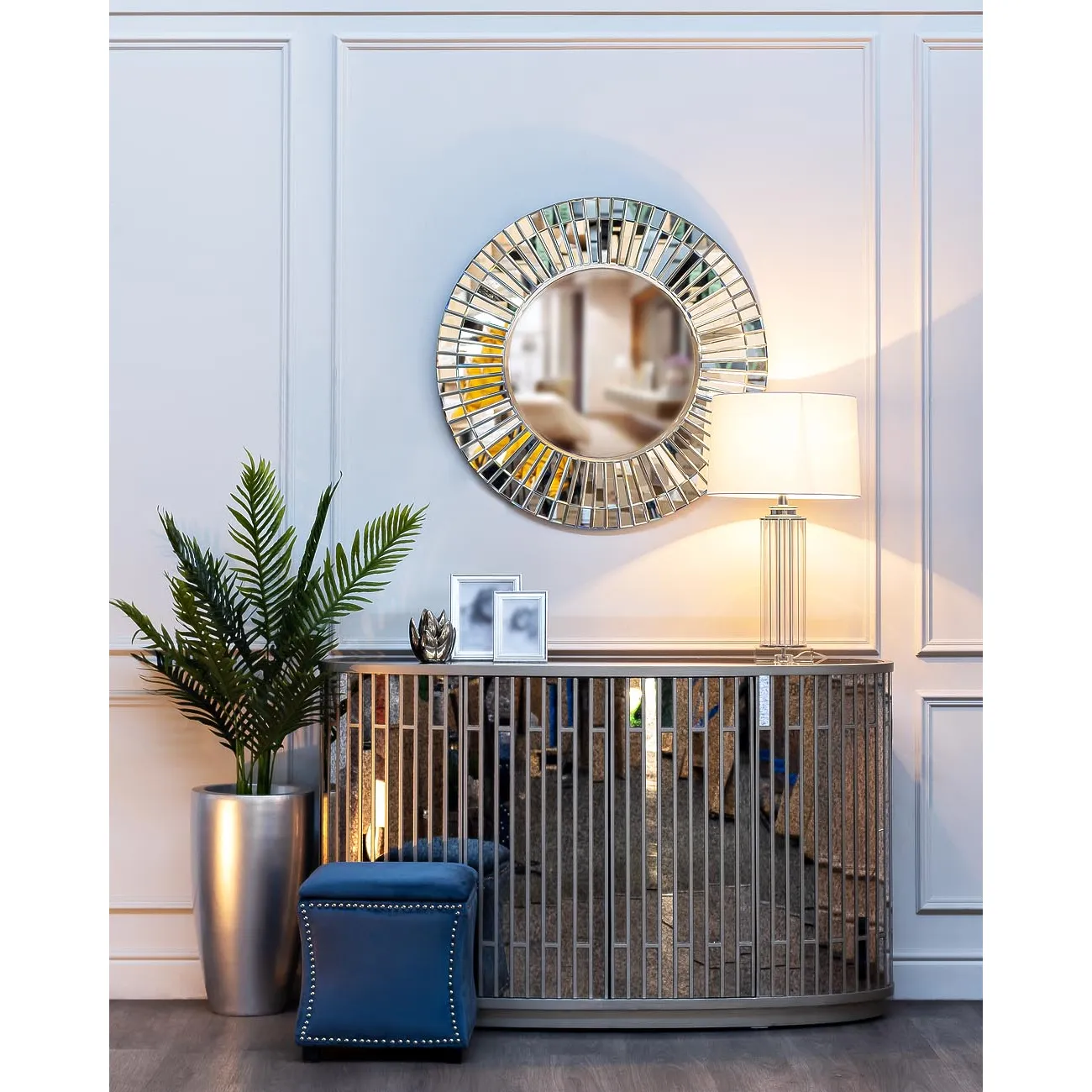 Банкетка с крышкой велюровая (синяя) 24YJ-5005-06466 от LaLume