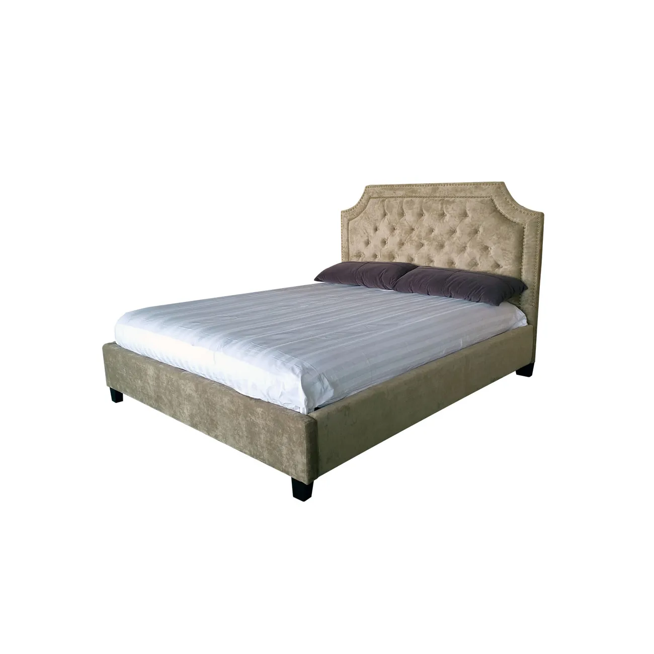 Кровать двуспальная бежевый бархат BS2022 от LaLume