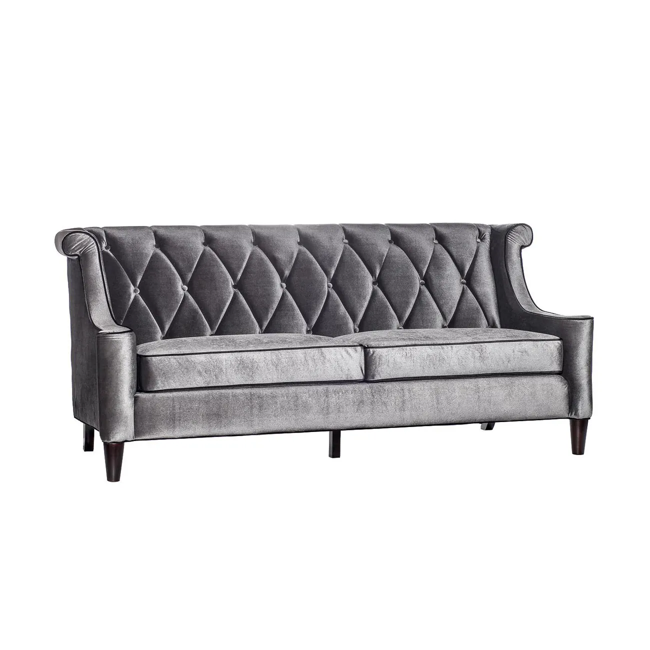 Диван бархатный трёхместный серый ZW-0844(трехм. серый) от LaLume