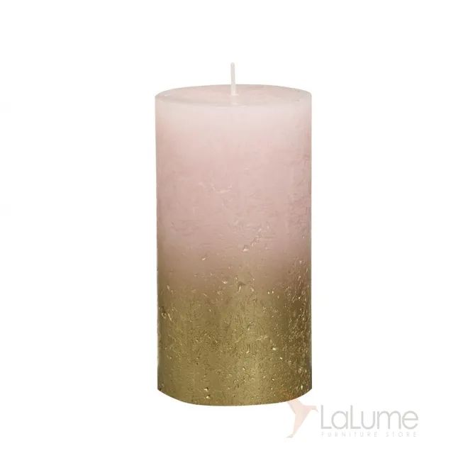 Свеча декоративная розовая с золотом 103668646704
