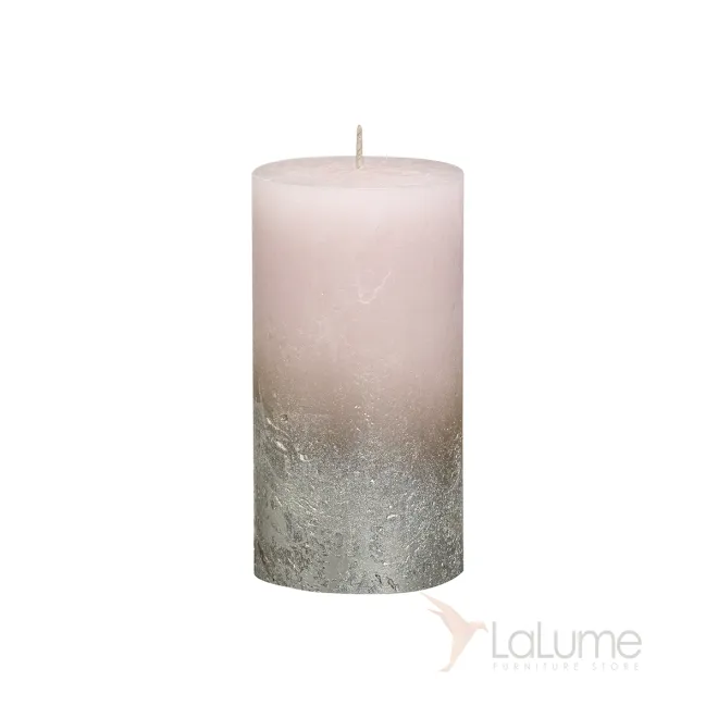 Свеча декоративная розовая с серебром 103668640304 от LaLume