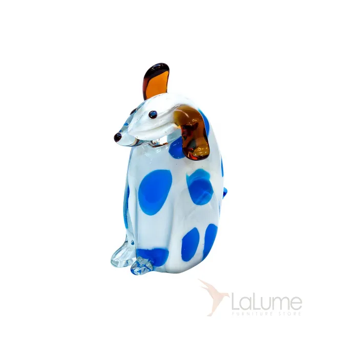 Статуэтка  Собака  в подарочной упаковке (бело-голубая) F4097