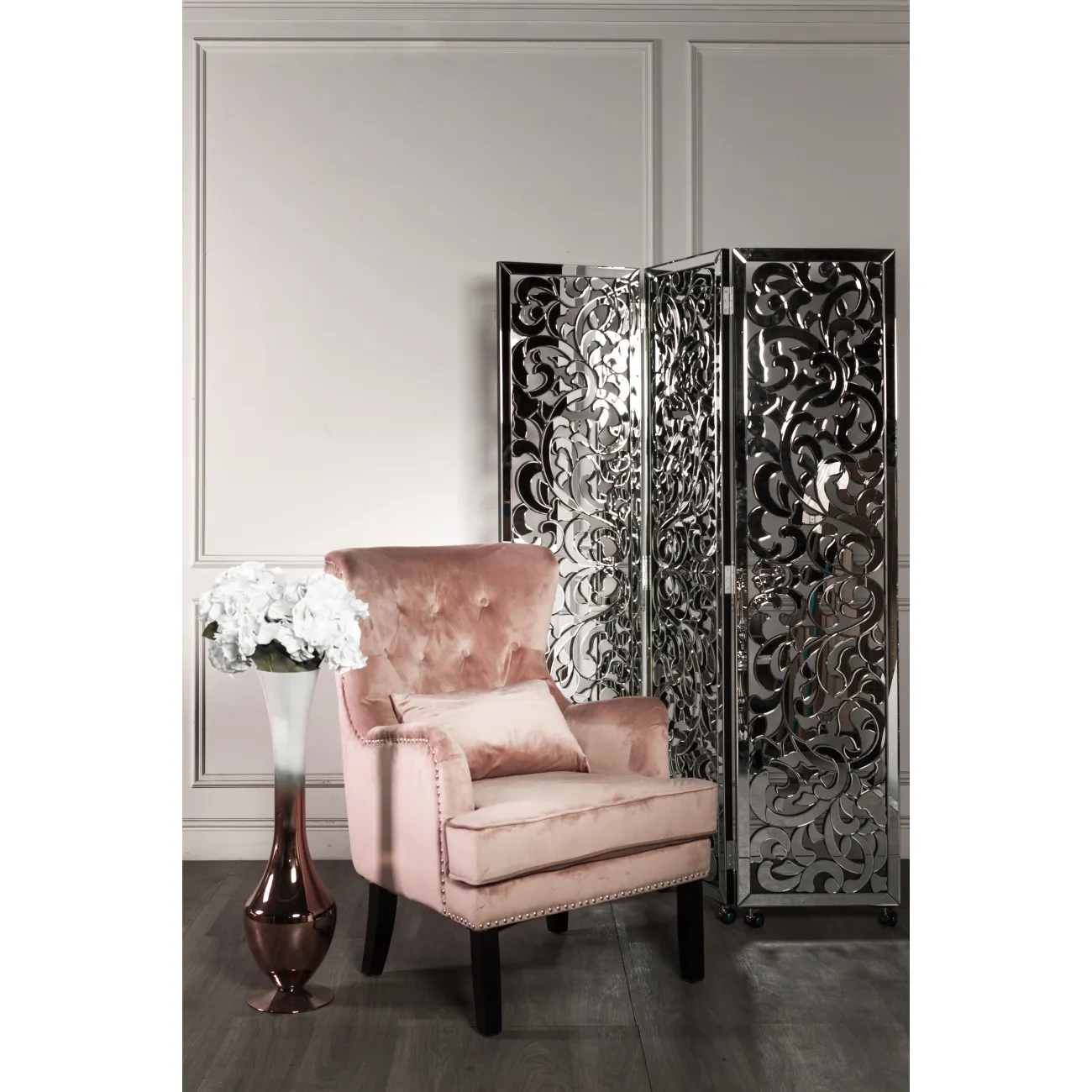 Ваза стеклянная медно-белая 35BB-0978WC от LaLume