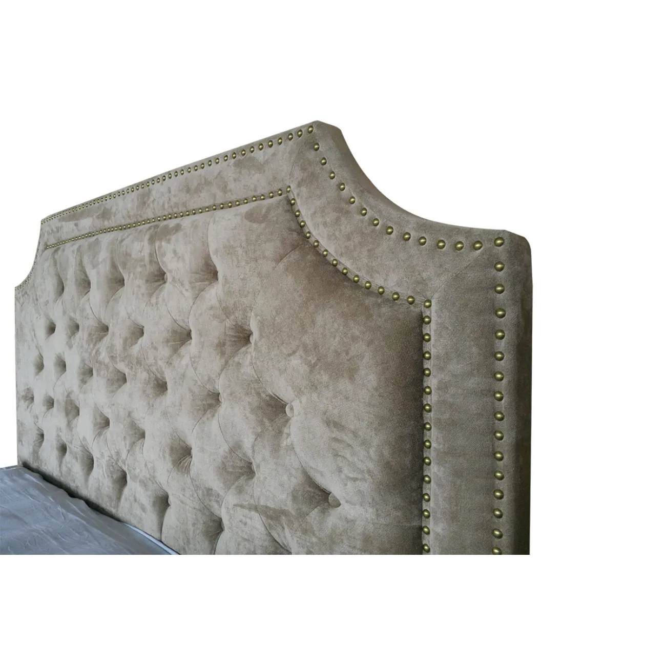 Кровать двуспальная бежевый бархат BS2022 от LaLume