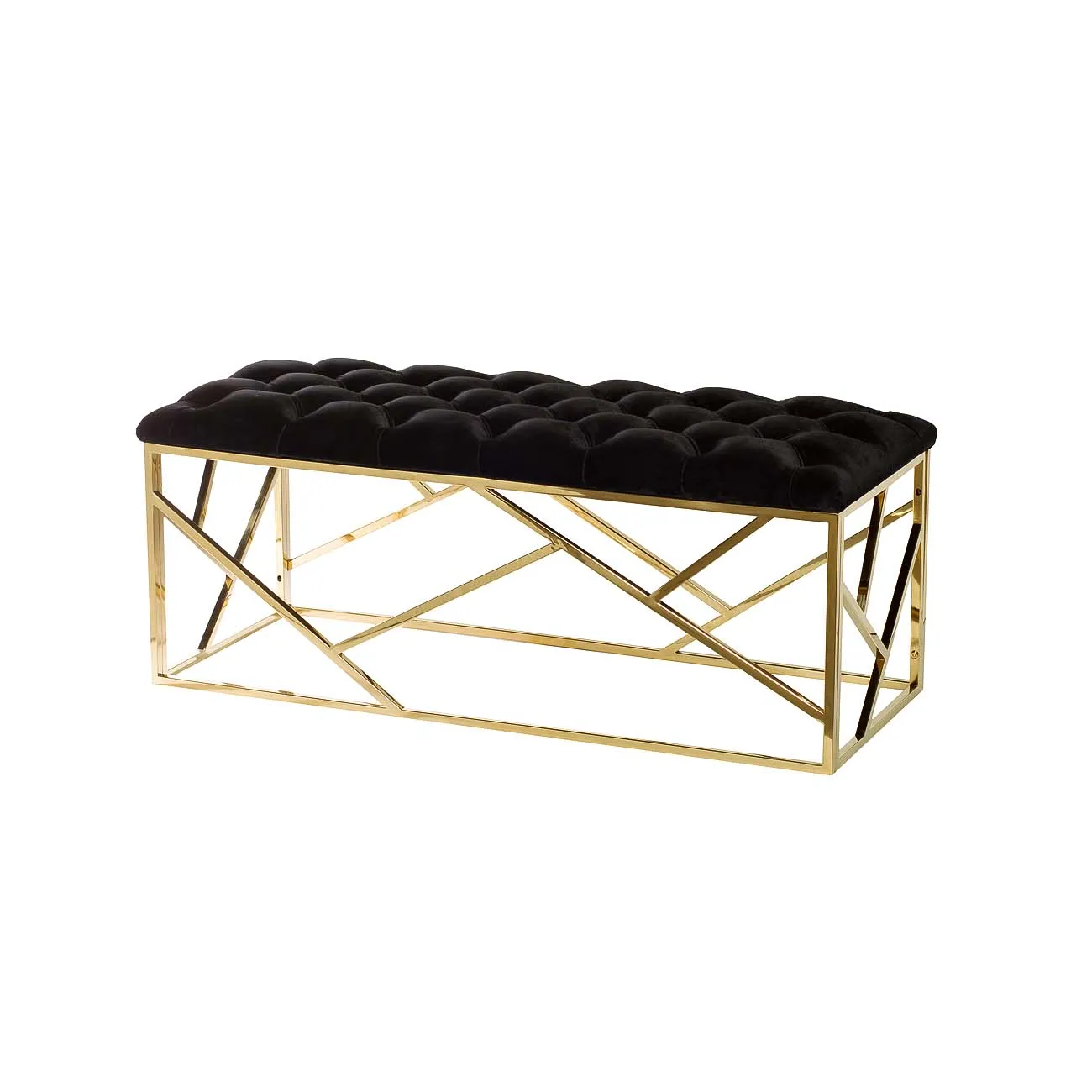 Банкетка черная велюровая GY-BEN7835GOLD-BL от LaLume
