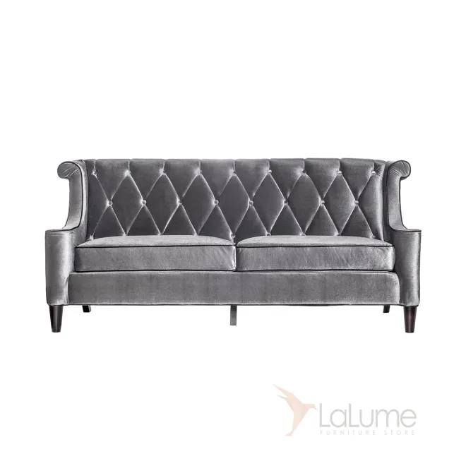 Диван бархатный трёхместный серый ZW-0844(трехм. серый) от LaLume