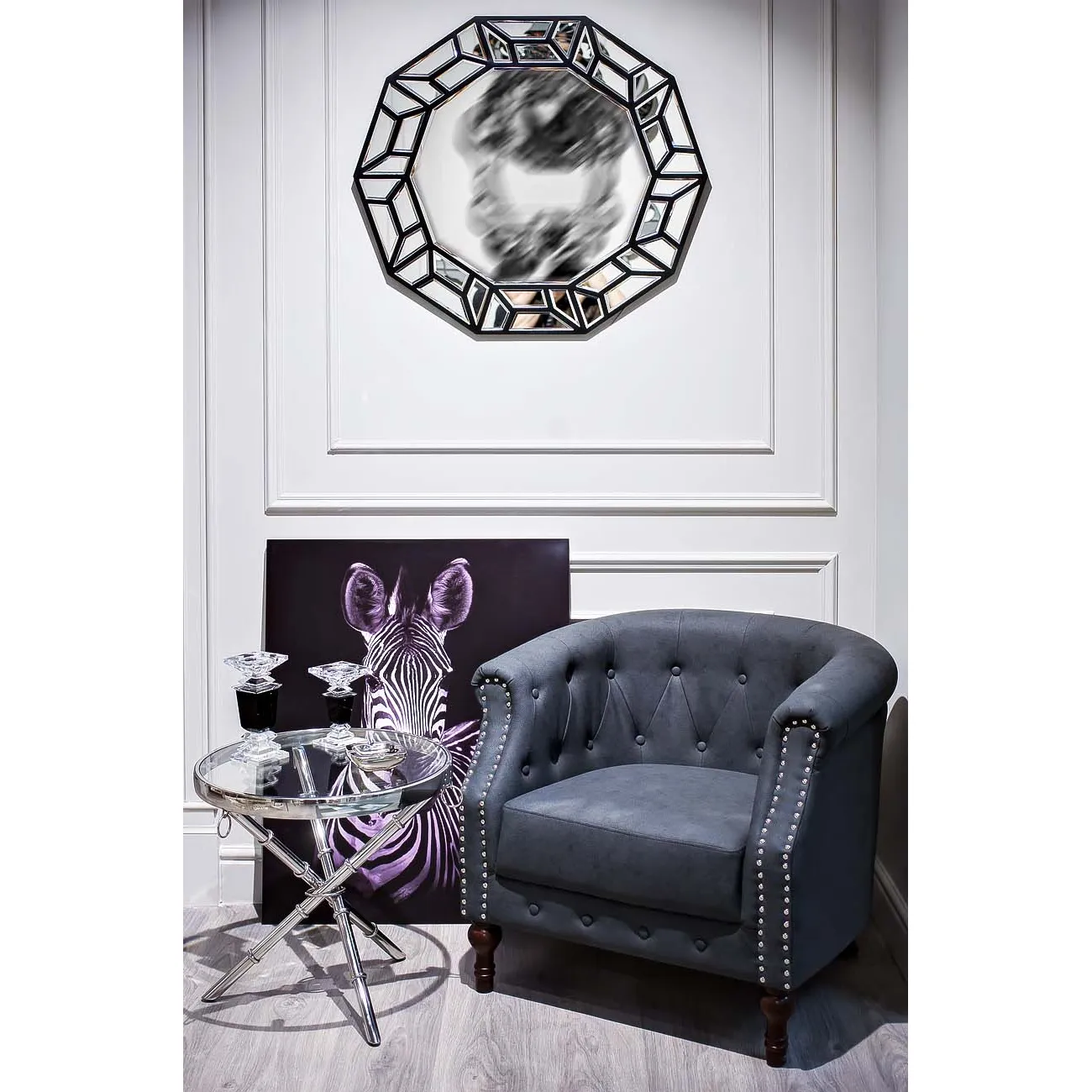 Столик журнальный металлический круглый серебряный 13RX6035-SILVER от LaLume