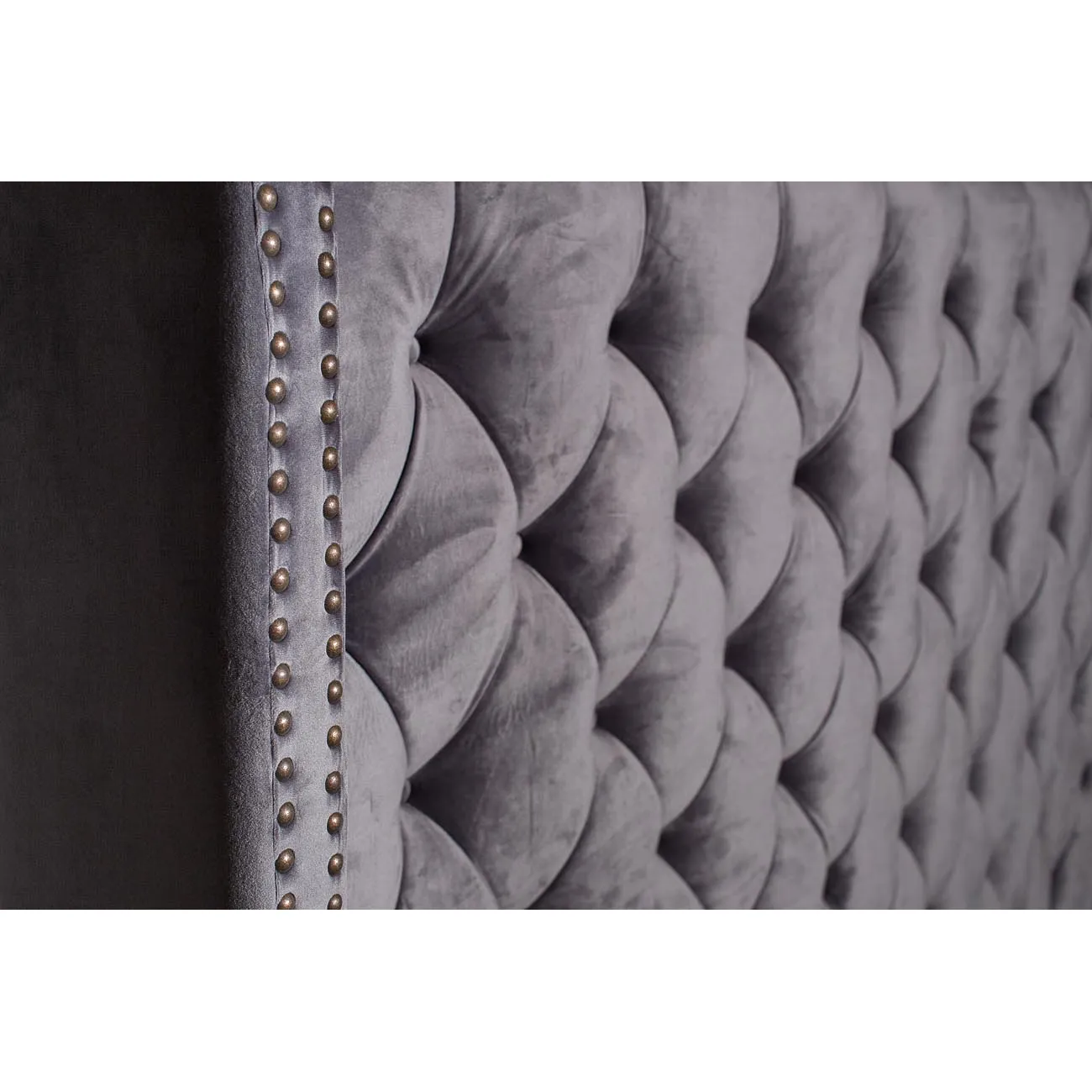 Кровать двуспальная с высоким изголовьем (серая) DY-1250/2 от LaLume