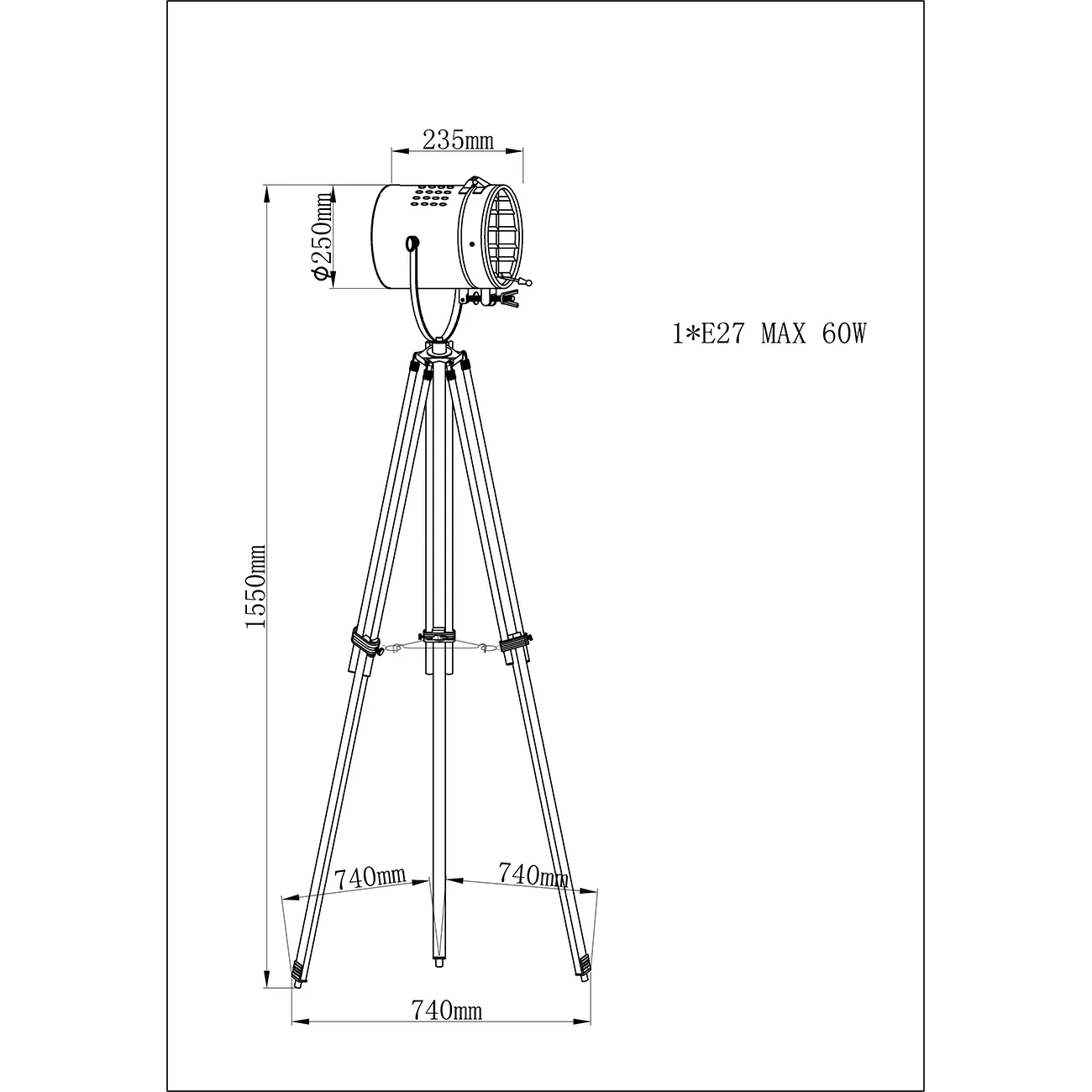 Торшер прожектор напольный K2KM018F(M) от LaLume
