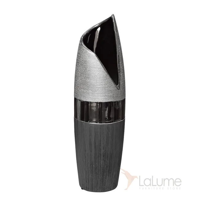 Ваза керамическая черно-серебристая 18H7717M-2 от LaLume