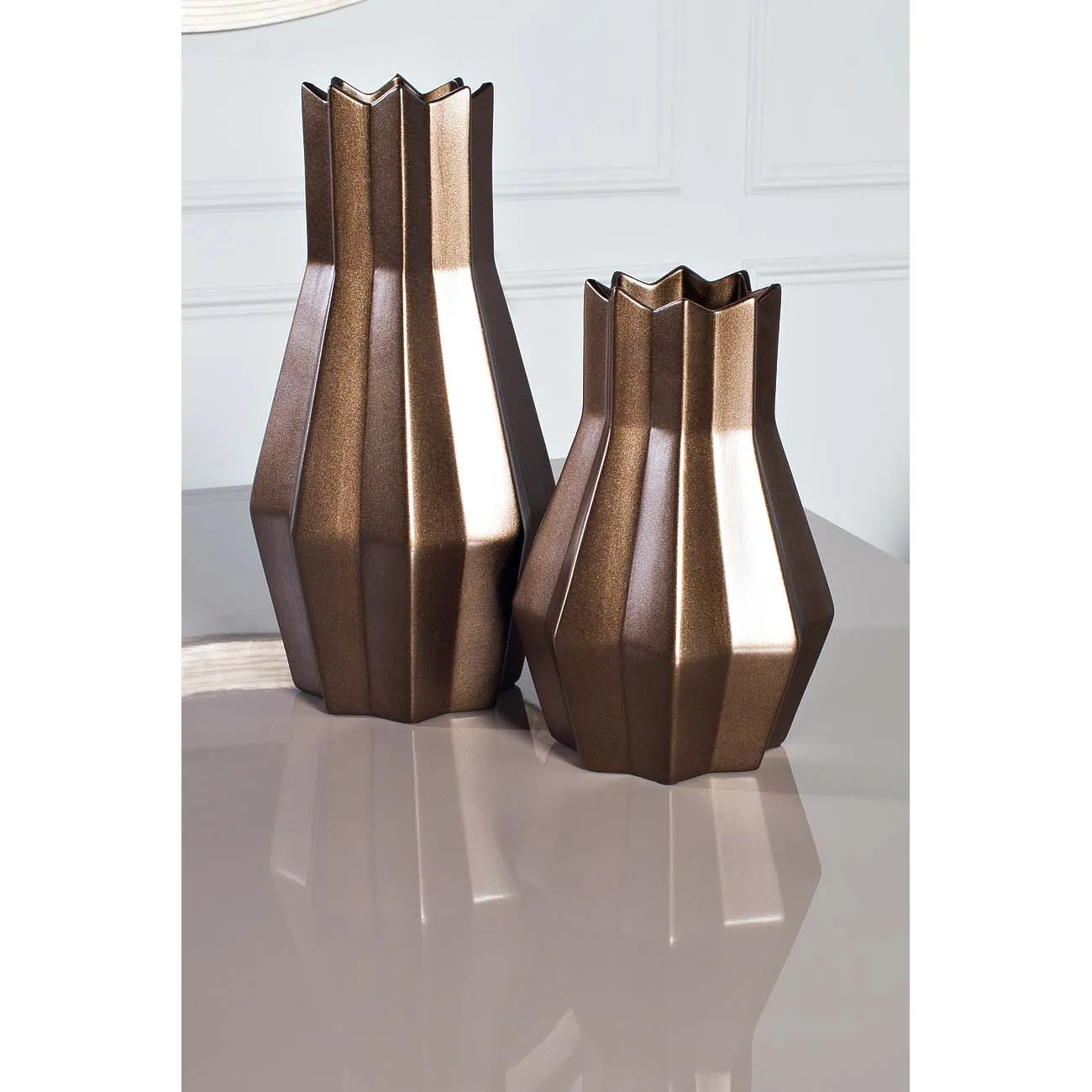 Ваза керамическая золотисто-коричневая WF07-42 от LaLume