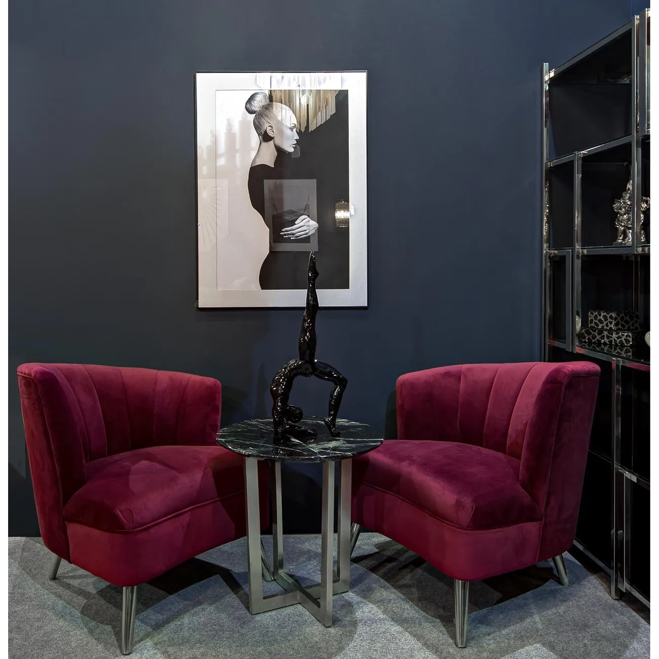 Столик журнальный черный (искусственный мрамор) 33FS-ET2029-BS от LaLume Столик журнальный черный (искусственный мрамор) 33FS-ET2029-BS от LaLume