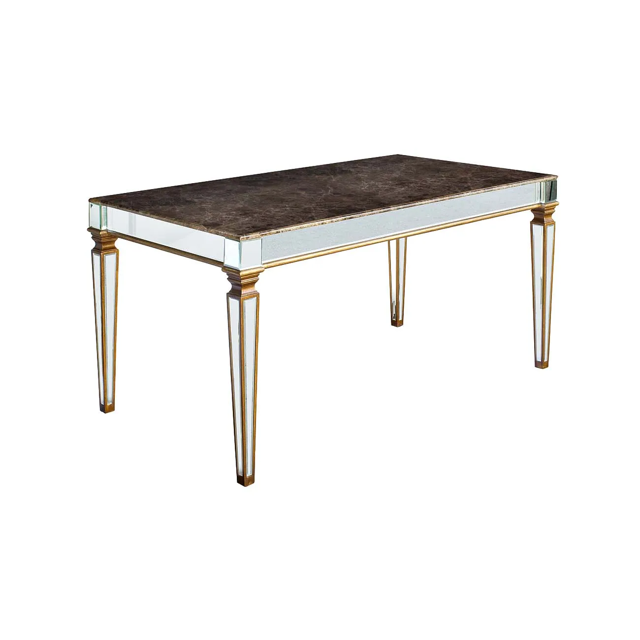 Обеденный стол с зеркальными вставками (мраморная столешница) KFC1152E7A от LaLume