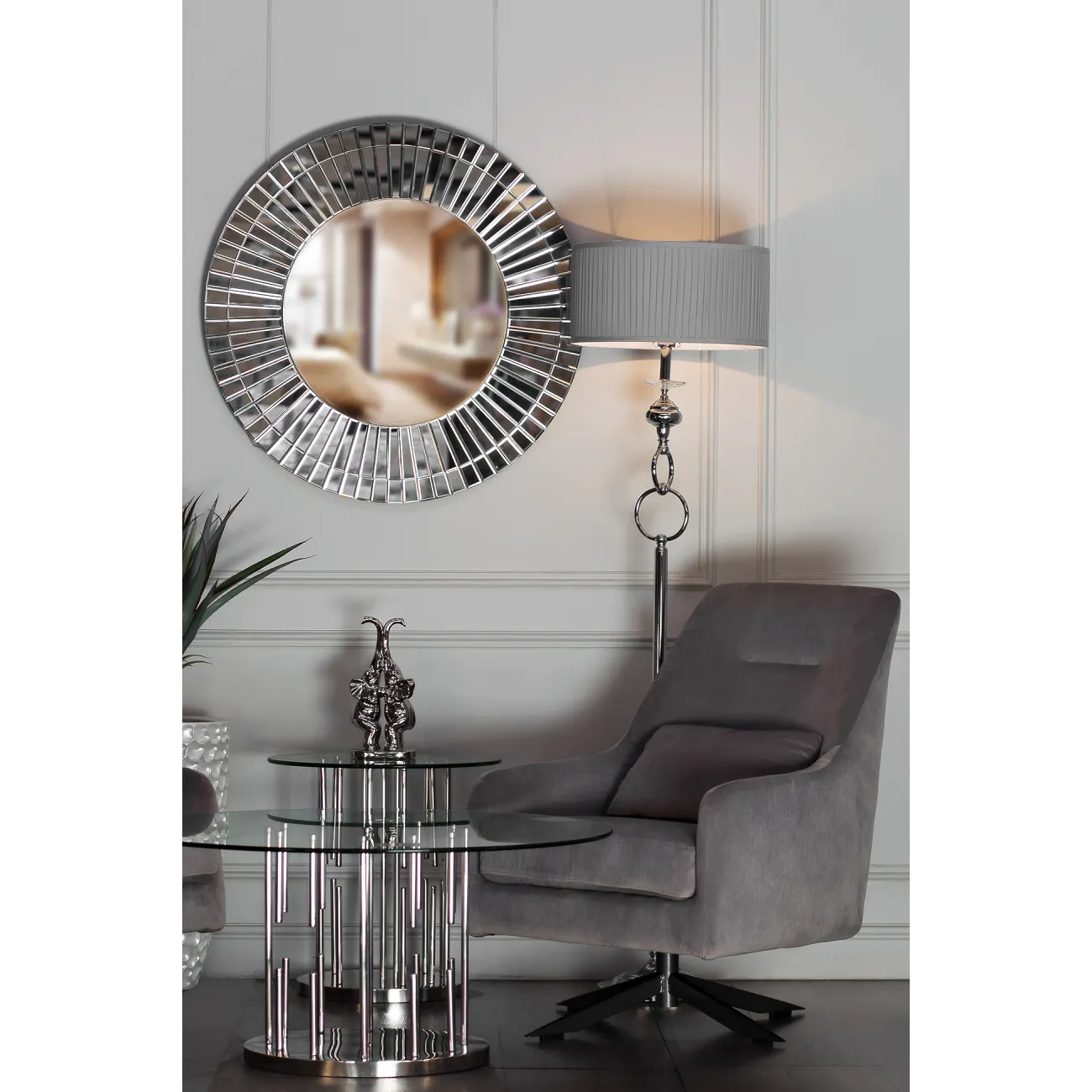 Кресло велюровое светло-серое 46AS-AR3112-LGREY от LaLume